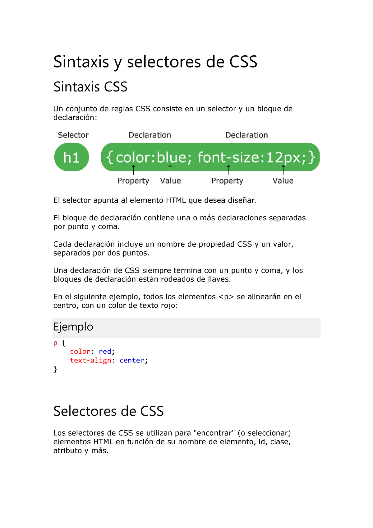 Sintaxis Y Selectores De CSS - Sintaxis Y Selectores De CSS Sintaxis ...