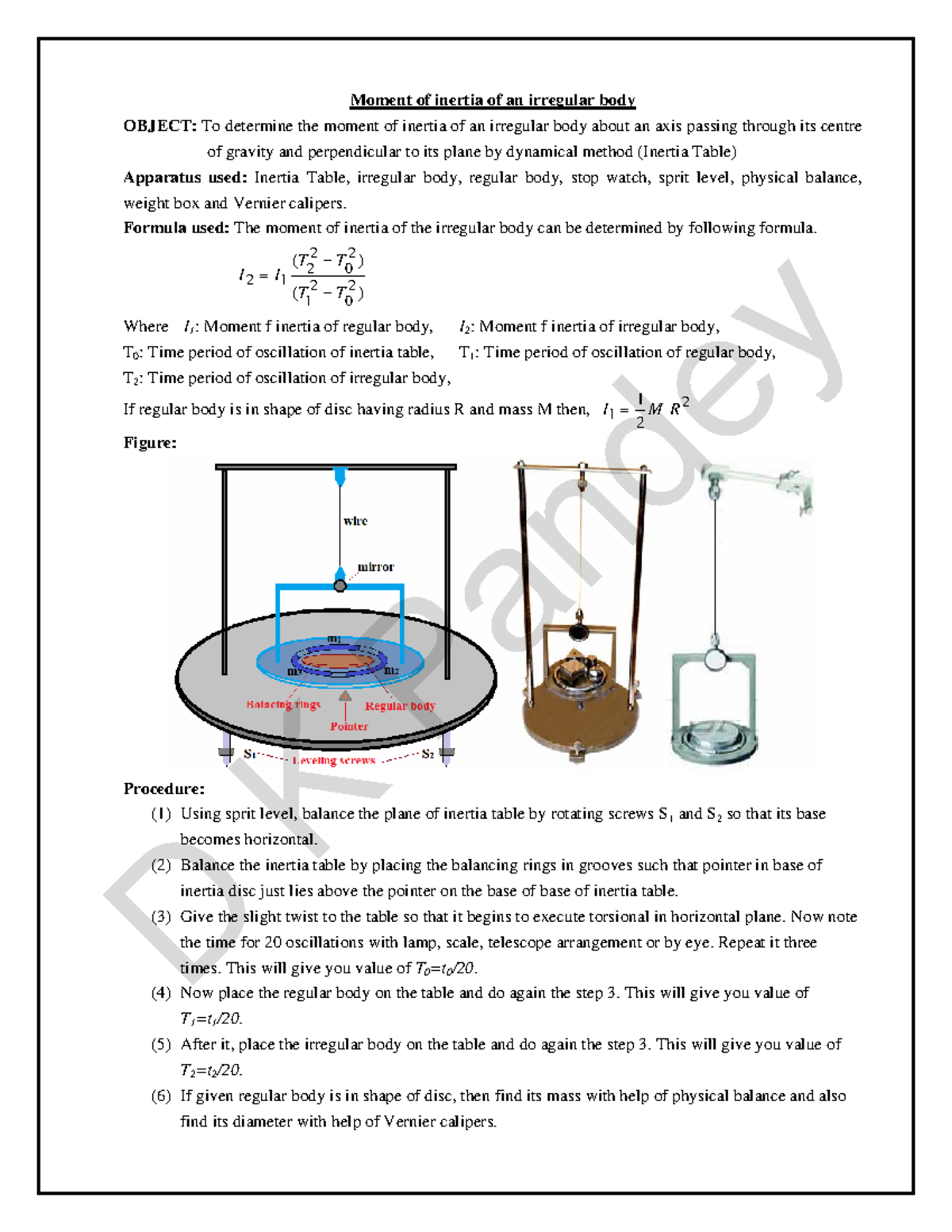 How to Solve for the Moment of Inertia of Irregular or Compound