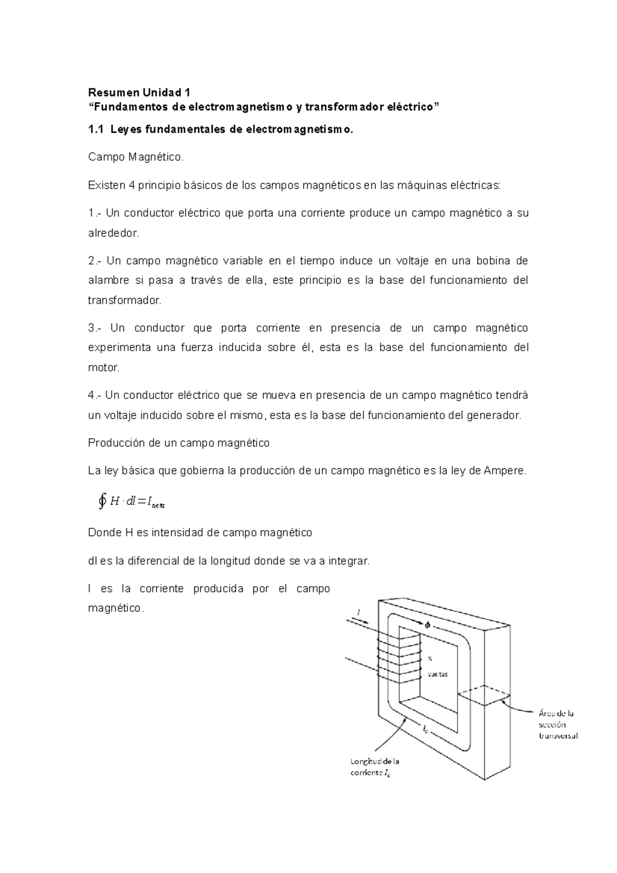 Resumen Unidad 1 Apuntes 1 Resumen Unidad 1 “fundamentos De Electromagnetismo Y 1148