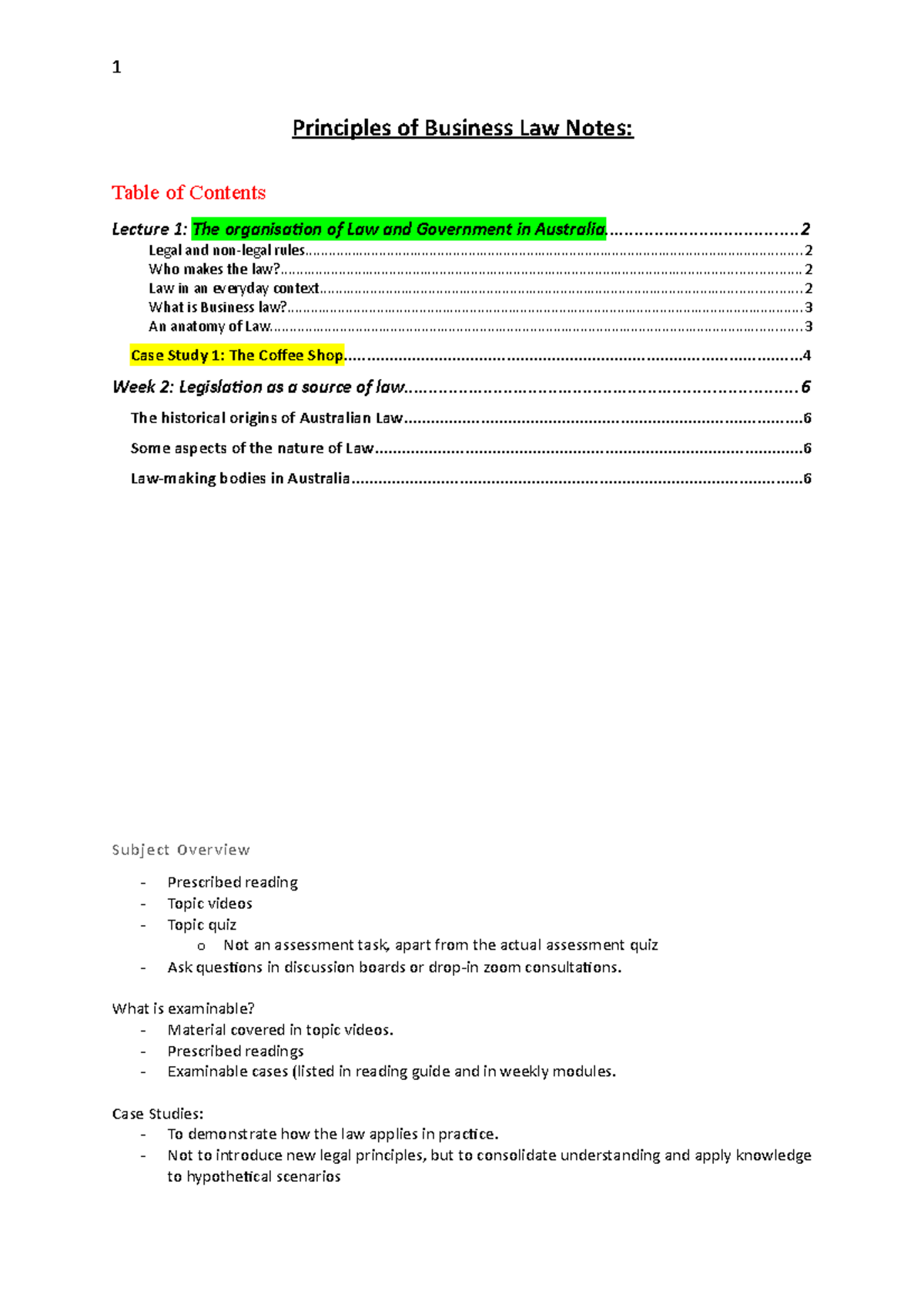 Chapter 3 Week 2 Reading - Principles Of Business Law Notes: Table Of ...