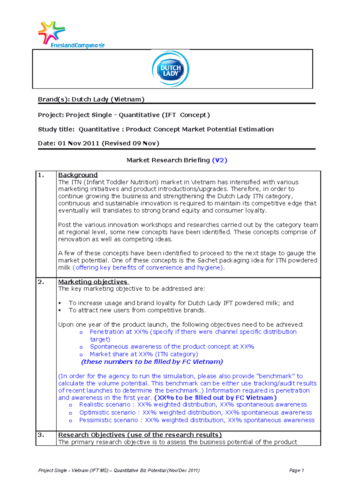 [Case] Problem Research objectives Dutch Lady - Brand(s): Dutch Lady ...