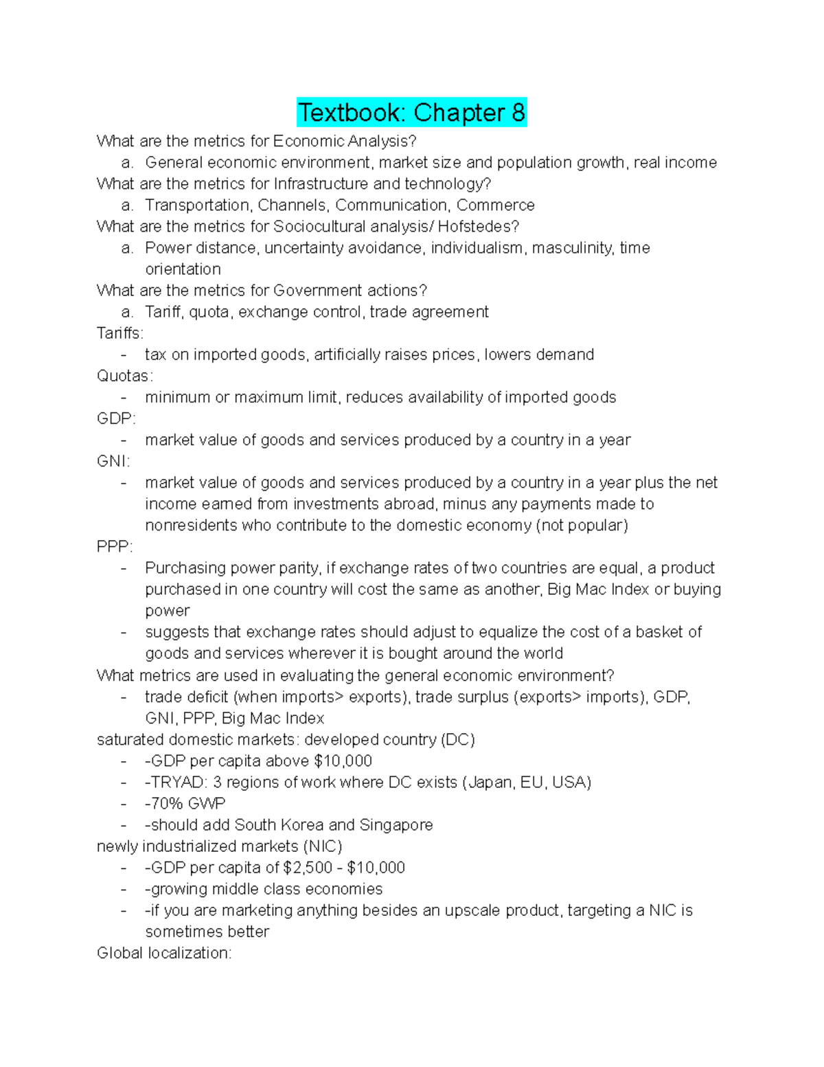 Chapter 8 Terms BA- 370 - Lecture notes Lectures for Midterm 2 ...