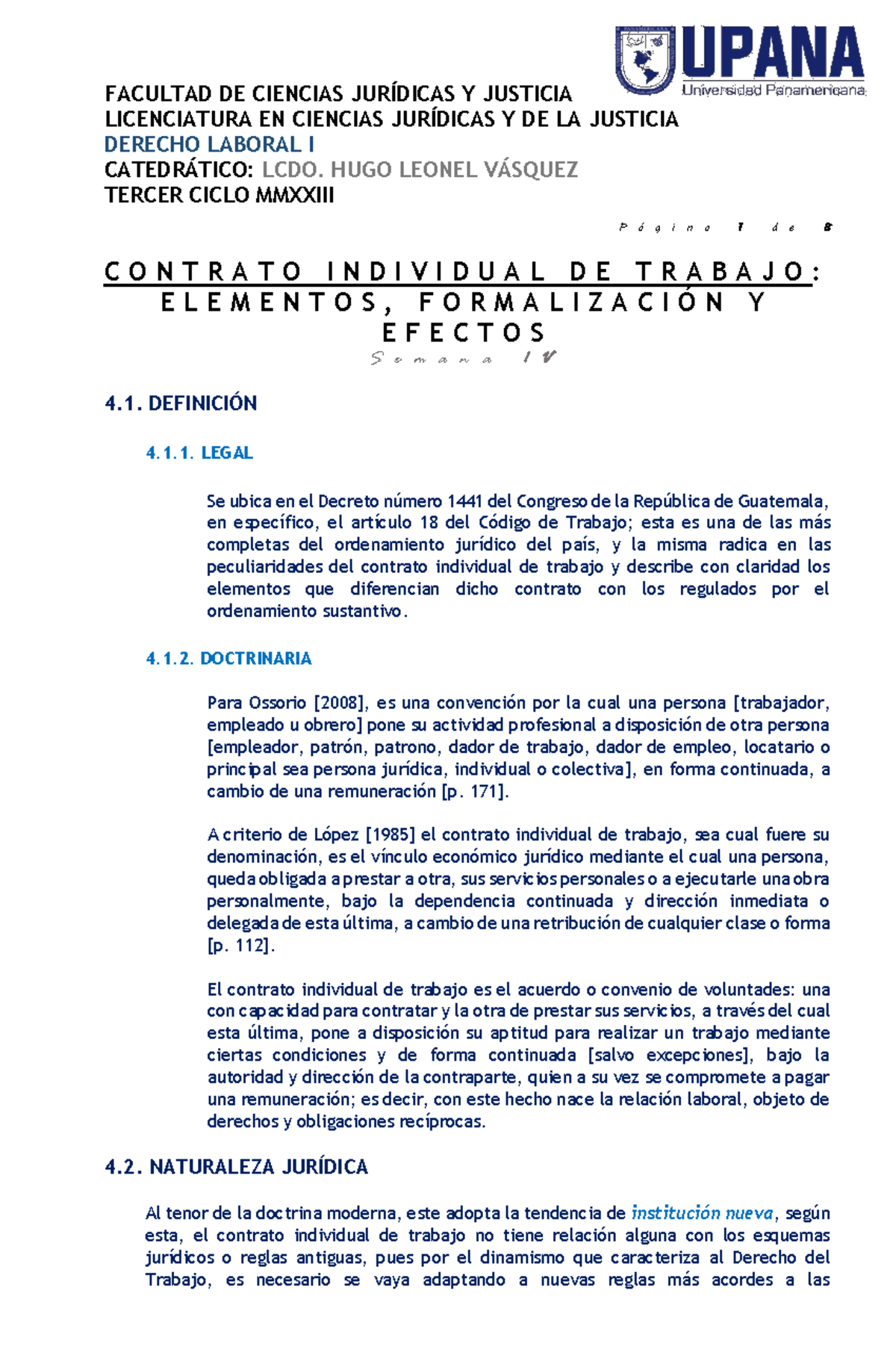 4a. Semana - Elementos, formalización y efectos - FACULTAD DE CIENCIAS