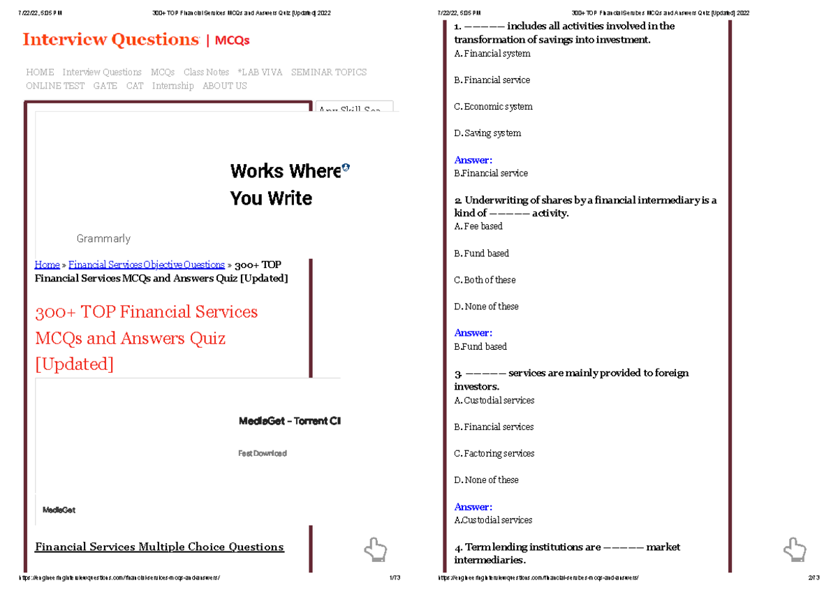 Financial Services - hello - Home » Financial Services Objective ...