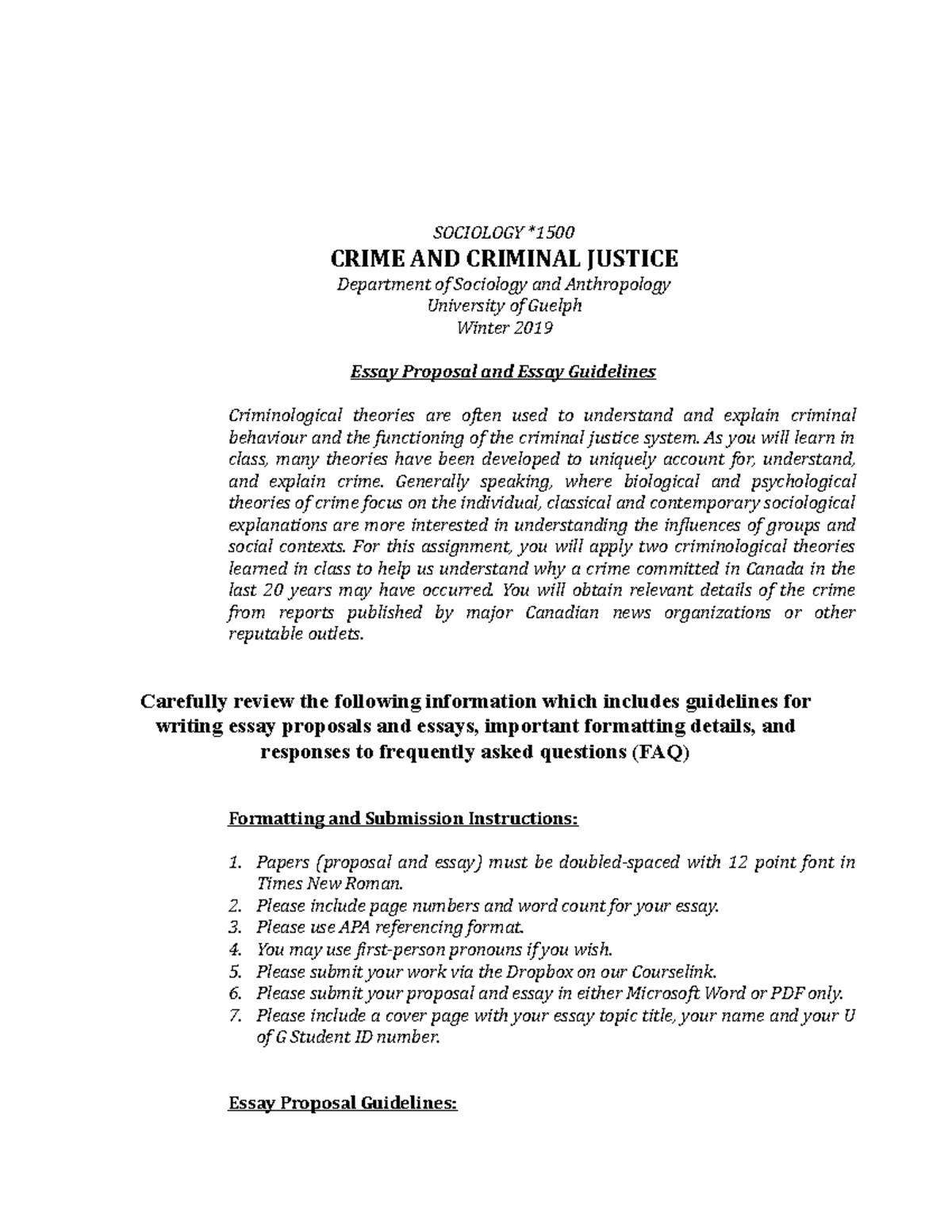 My Hobby English Essay Science Essay Questions also Importance Of English Essay Essay Guidelines Soc Crime And Criminal Justice Fw Essays About Business