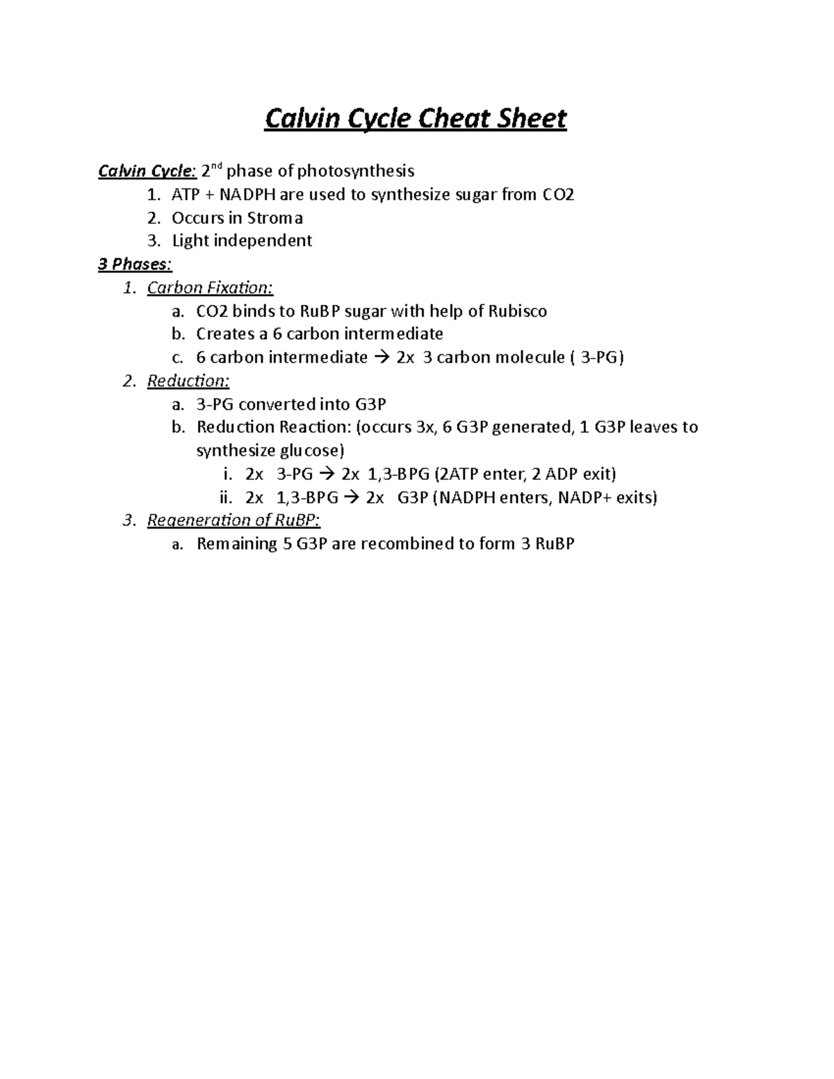 calvin-cycle-cheat-sheet-calvin-cycle-cheat-sheet-calvin-cycle-2-nd