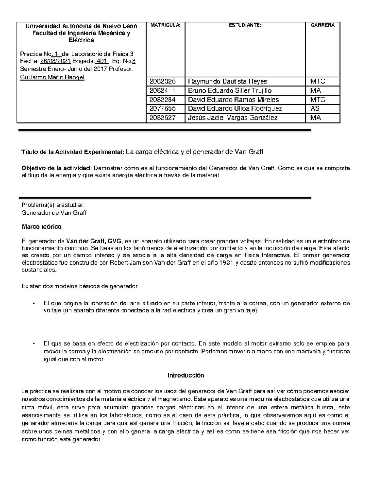 Equipo 8 practica 1 Laboratorio de fisica 3 - Universidad Autónoma de ...