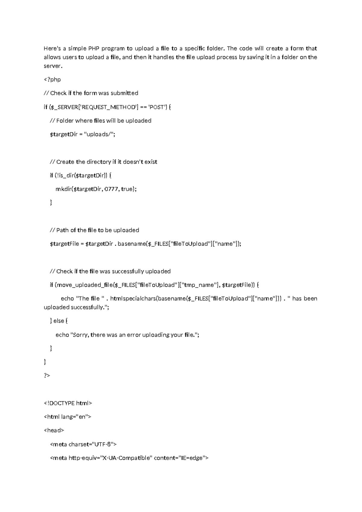 File-upload - cdcdsc - Here's a simple PHP program to upload a file to ...