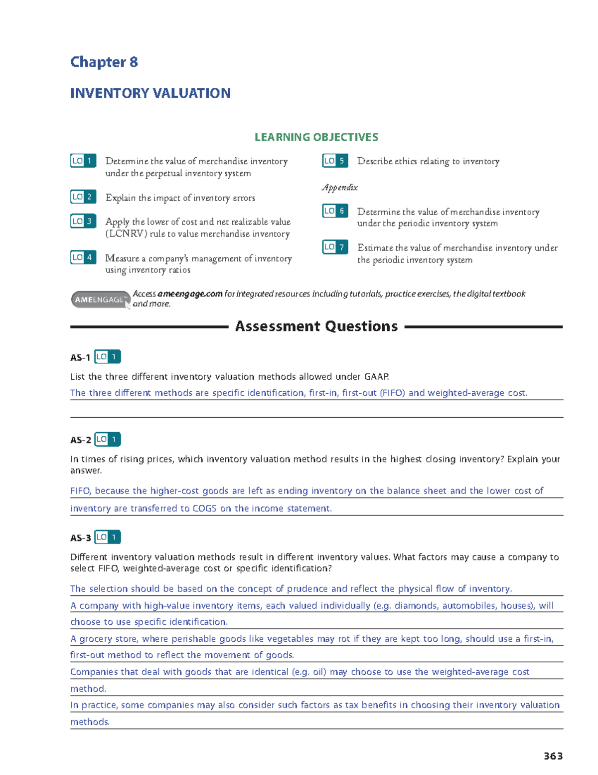 Kap 1 5th workbook te ch 8 - Chapter 8 INVENTORY VALUATION Assessment ...