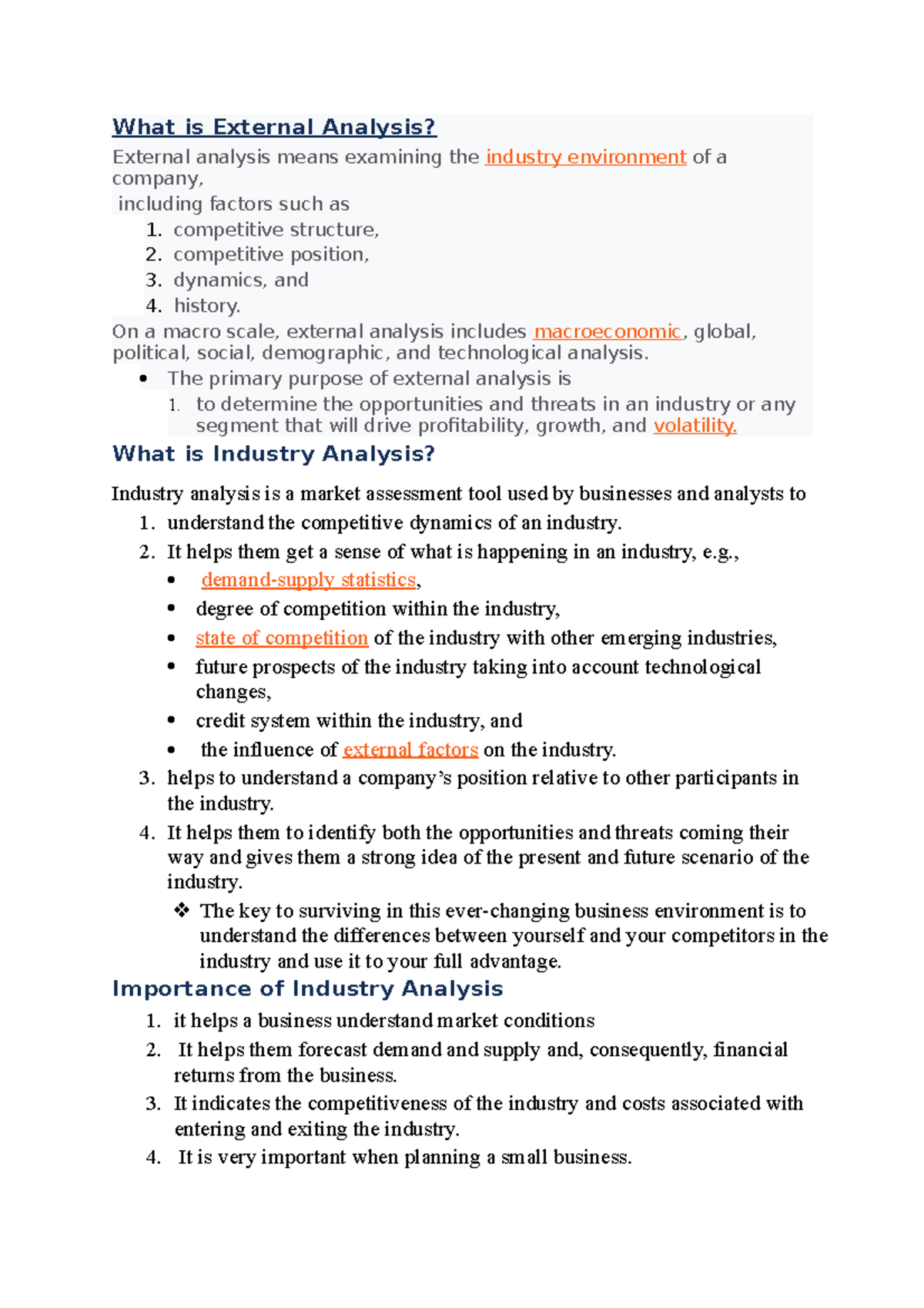 Industry analysis - What is External Analysis? External analysis means ...