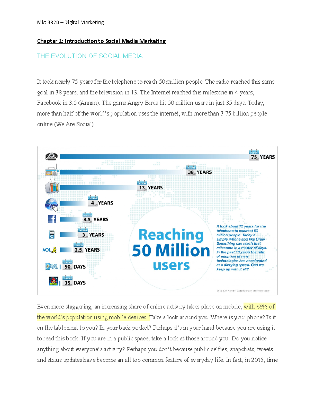 Chapter 1 - Introduction To Social Media Marketing - Mkt 3320 – Digital ...