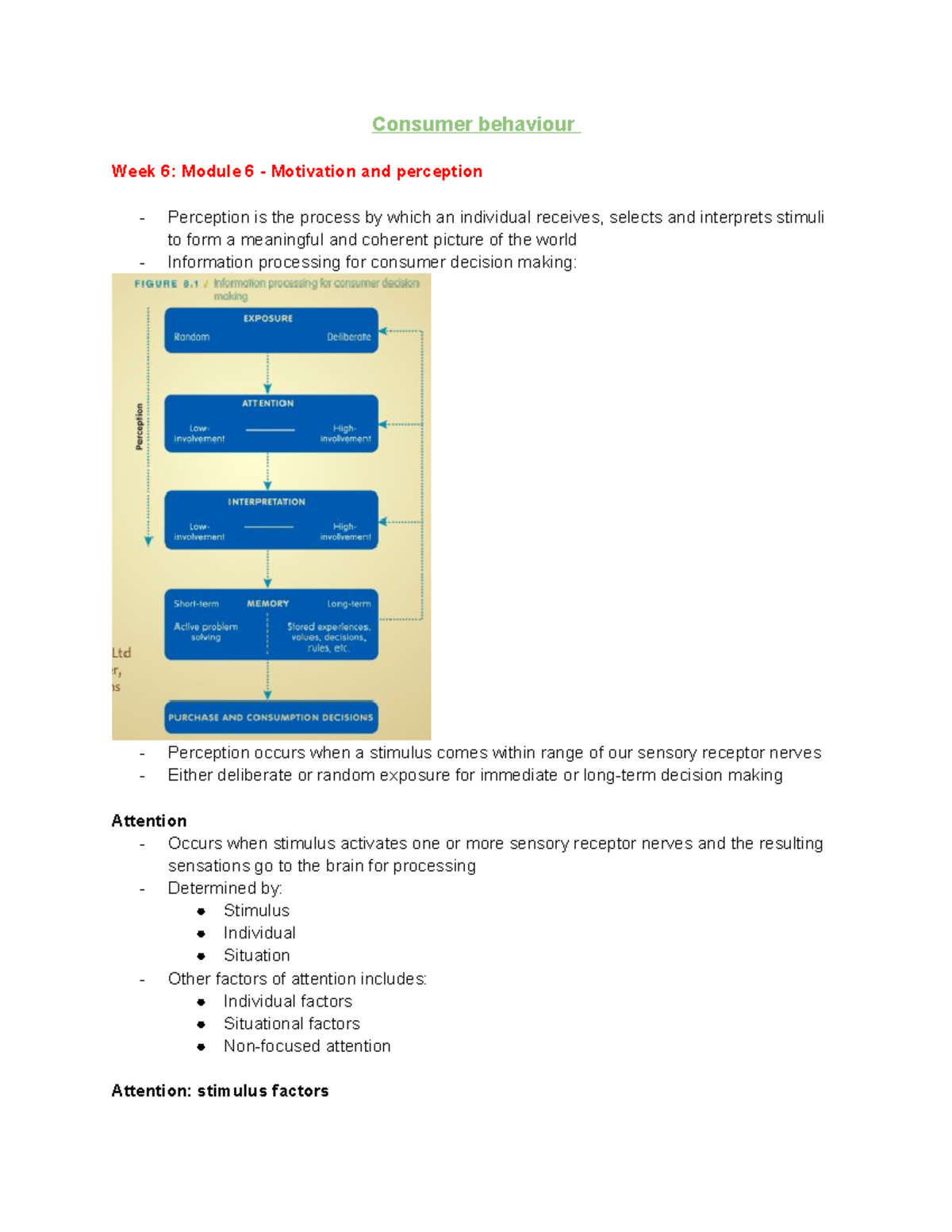 Module notes 6-10 - Consumer behaviour Week 6: Module 6 - Motivation ...
