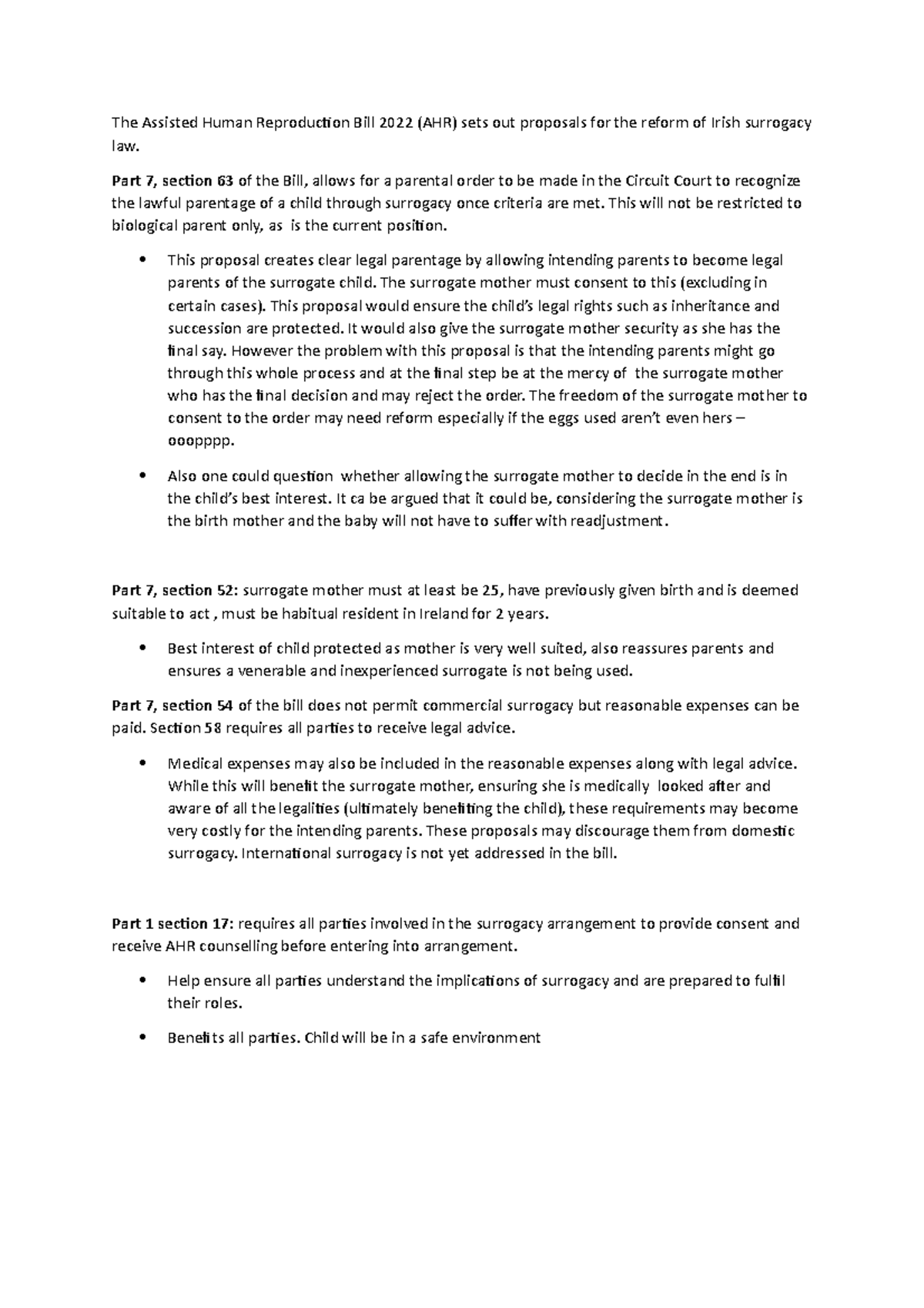 Child law The Assisted Human Reproduction Bill 2022 - The Assisted ...