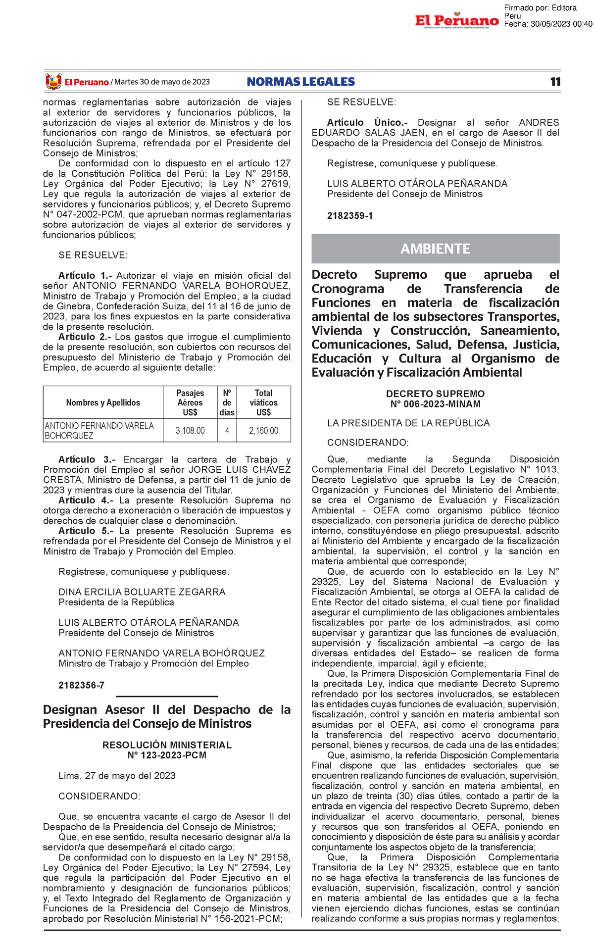 Decreto Supremo Que Aprueba El Cronograma De Transferencia D Decreto ...