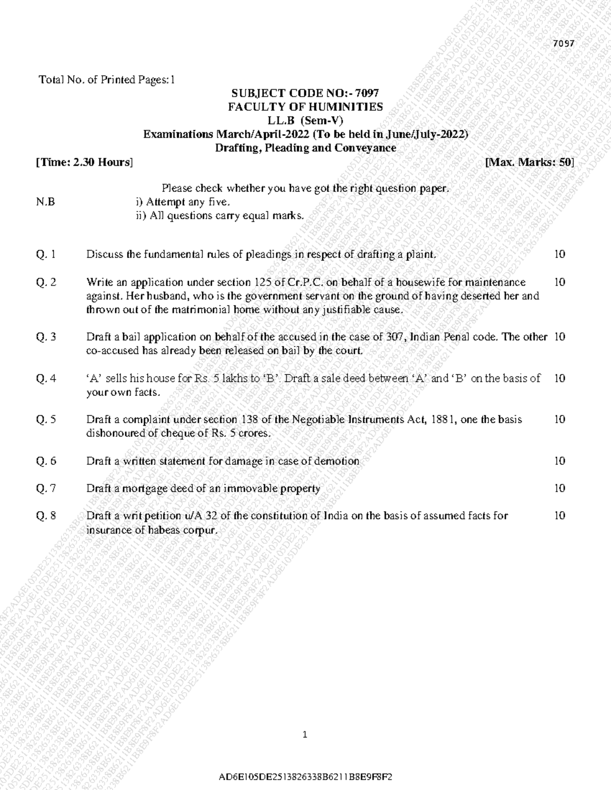 Drafting, Pleading and Conveyance - 7097 1 Total No. of Printed Pages ...