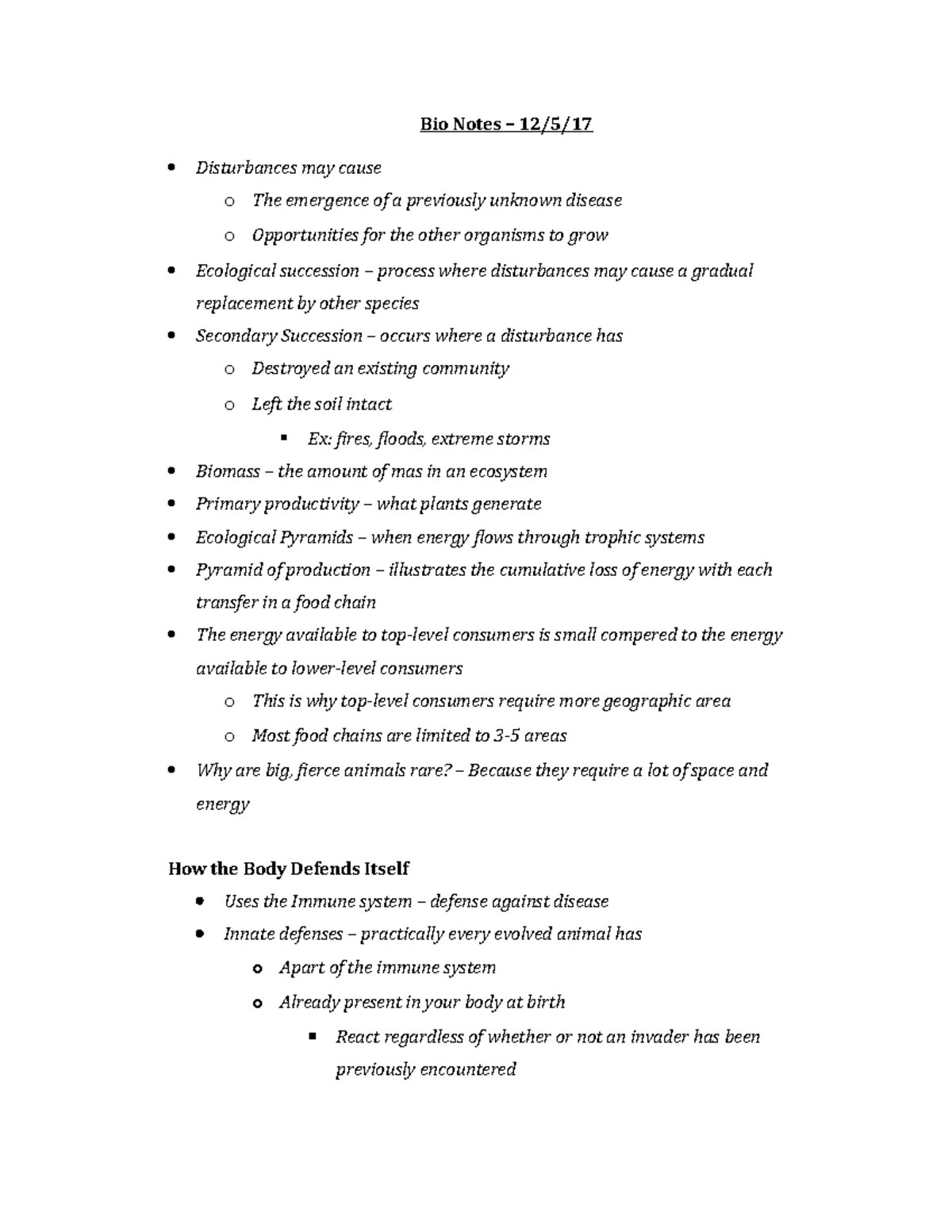 Bio Notes – December 5th 2017 / Ecology - Bio Notes – 12/5/17 ...