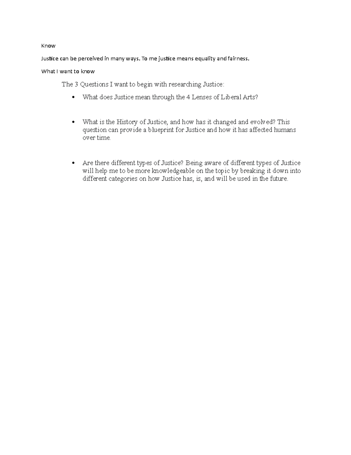 practice materials Know Justice can be perceived in many ways. To me