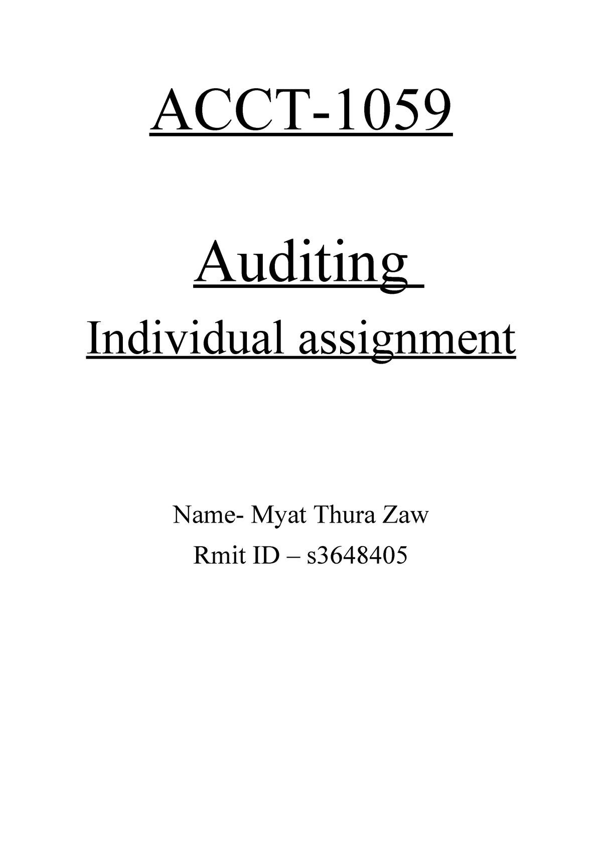 assignment audit your understanding 1 2 (practice)