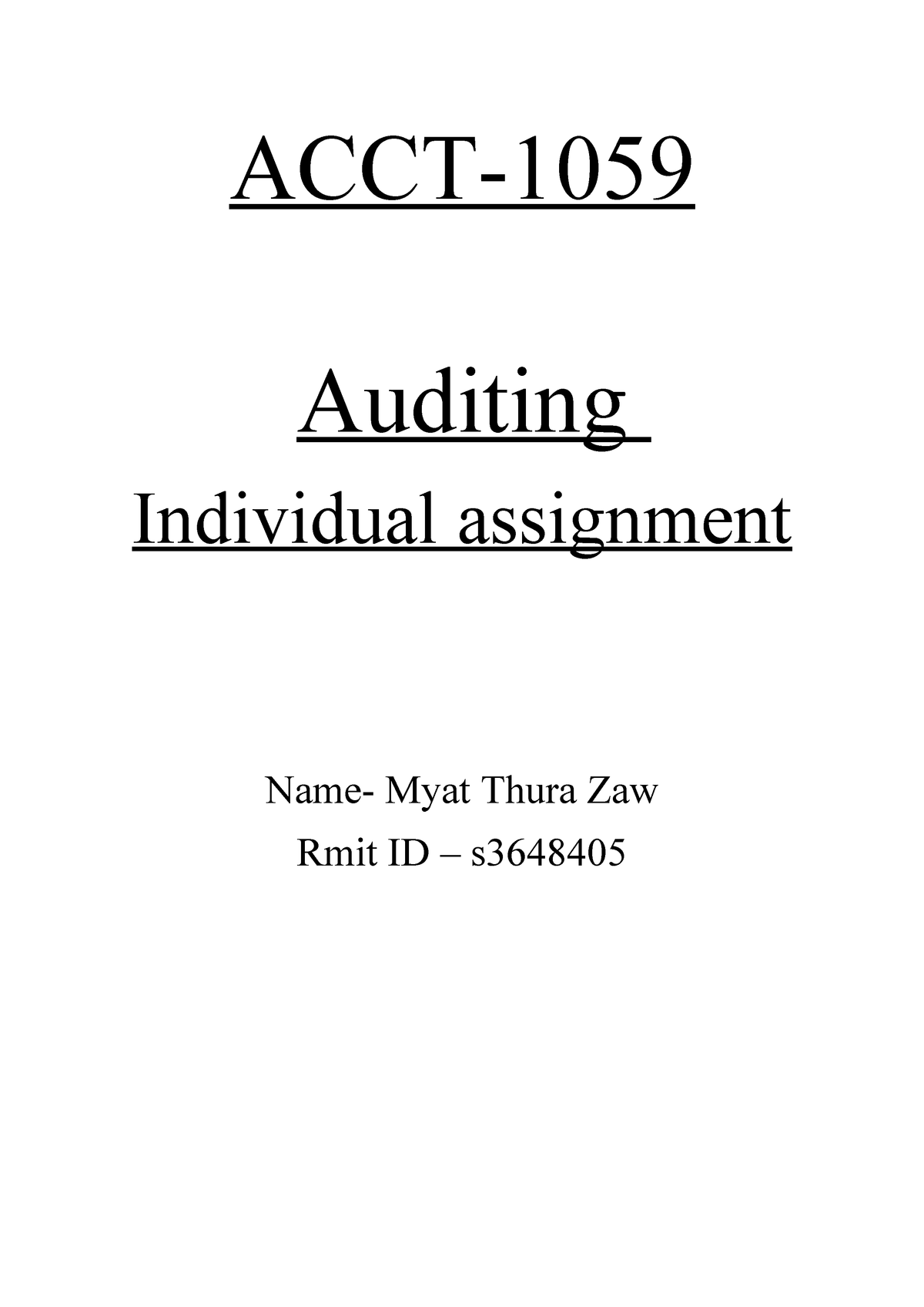 audit assignment