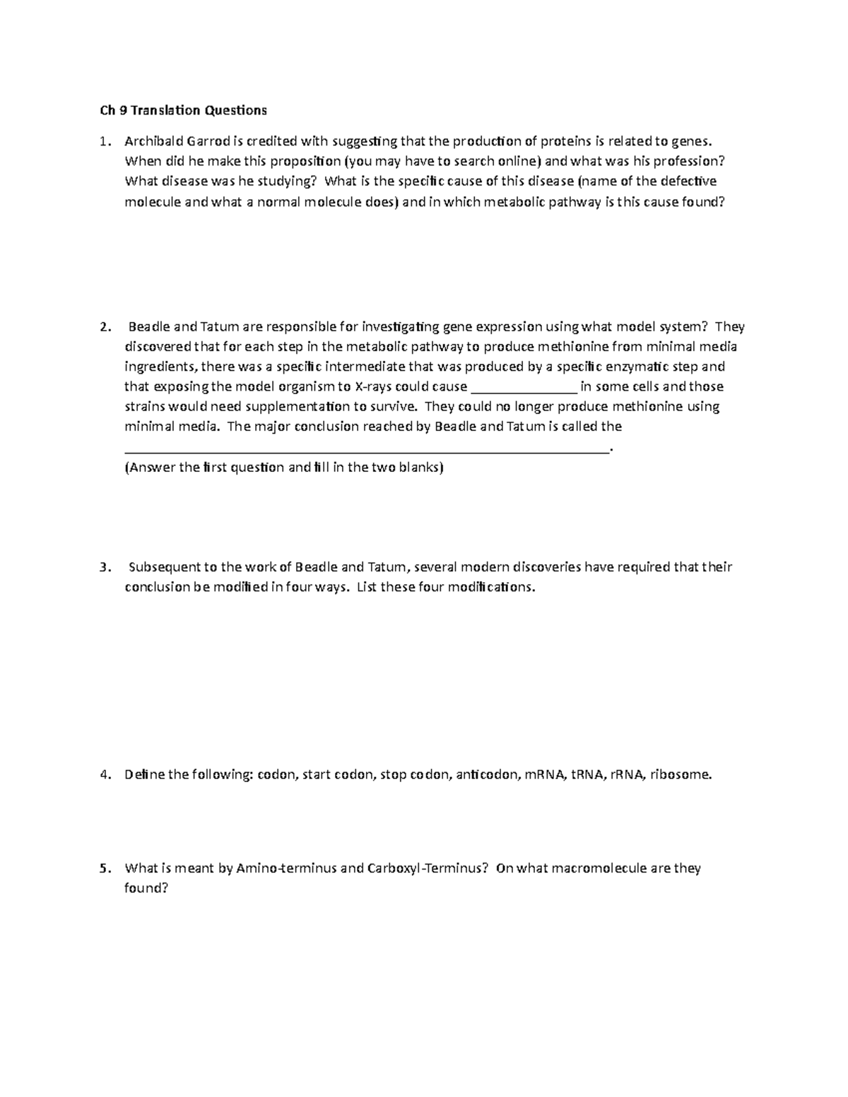 Ch 9 Translation Questions: corrected - Ch 9 Translation Questions ...