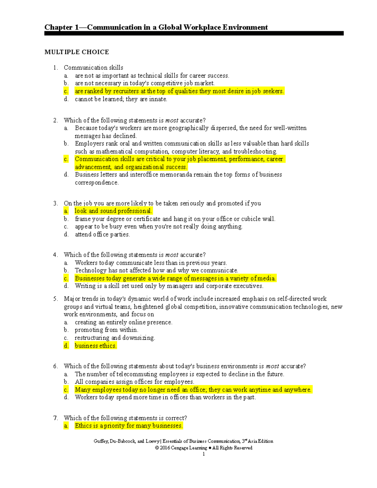 Chapter 1 Test Mhh Nkjnk Chapter 1 Communication In A Global