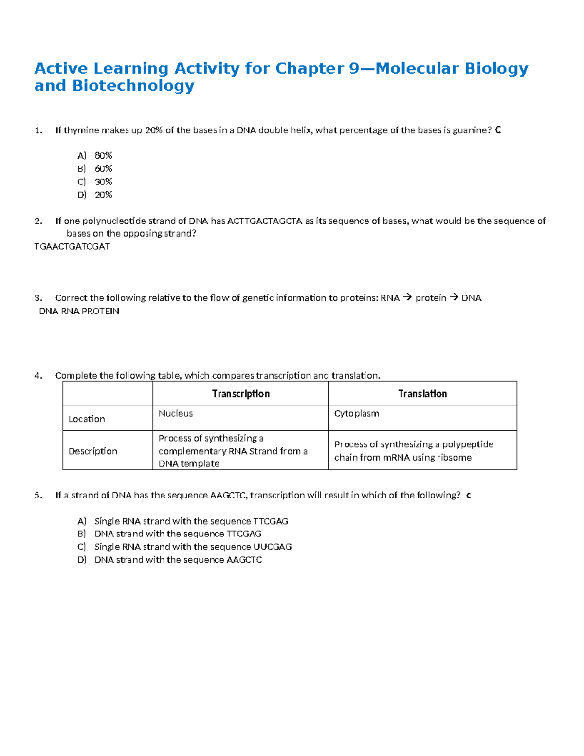 Chapter 9 Class Activity - Active Learning Activity for Chapter 9 ... image.