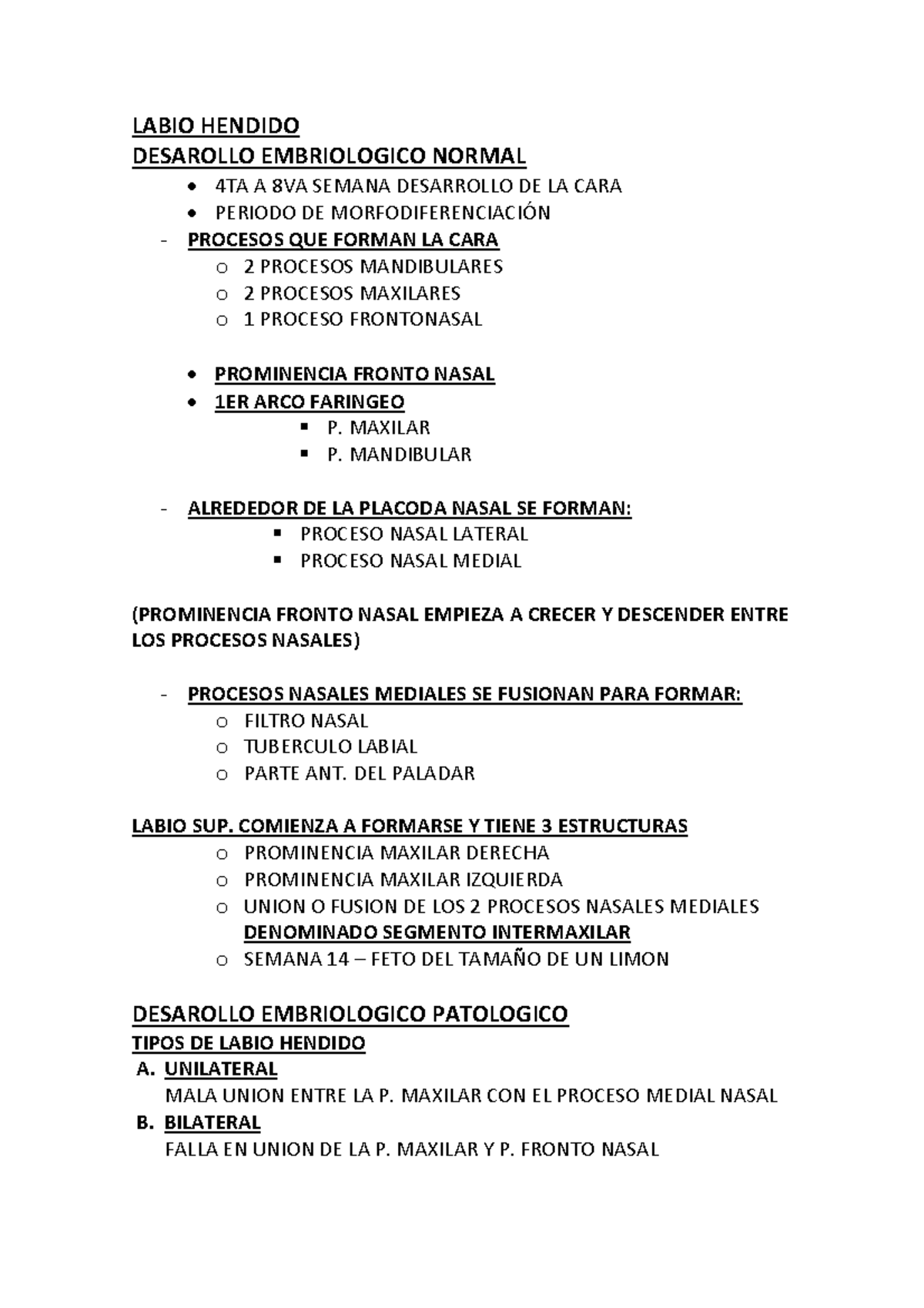 Labio Hendido - defecto congenito - LABIO HENDIDO DESAROLLO ...