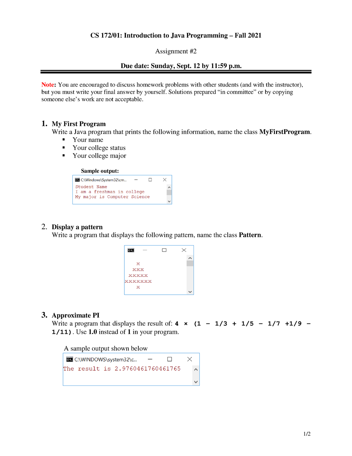 assignment 2 pcl