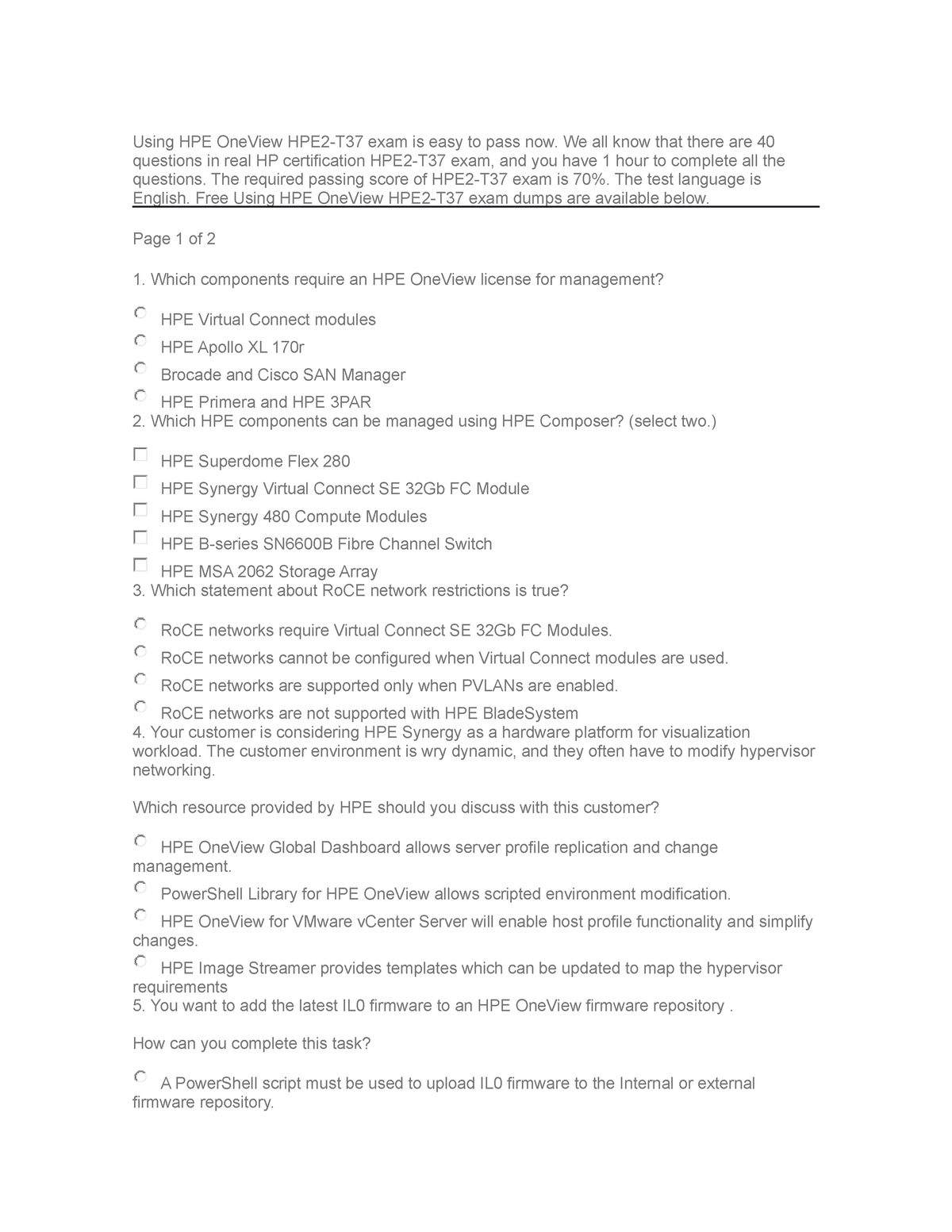 HPE2-T37 Testfagen