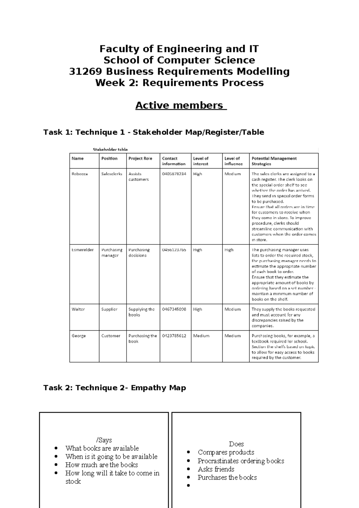 wk 1 tutorial work in class example - Faculty of Engineering and IT ...