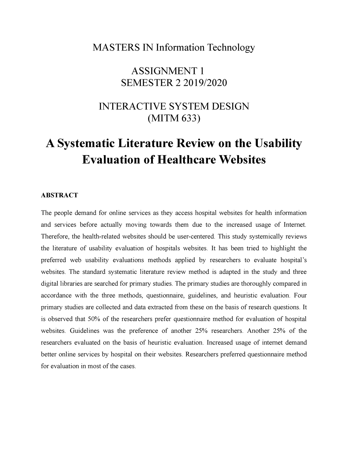 literature review for healthcare systems