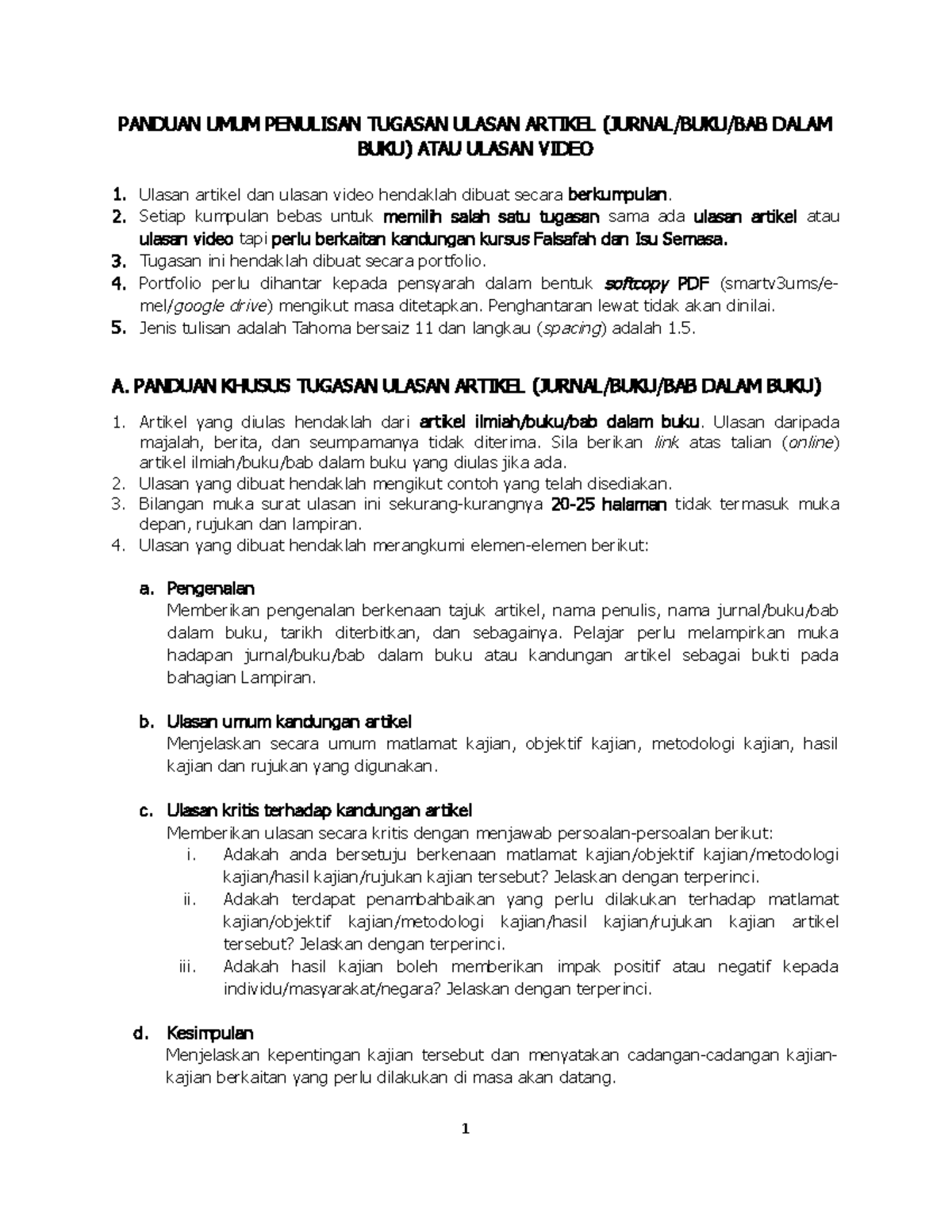 contoh assignment falsafah dan isu semasa