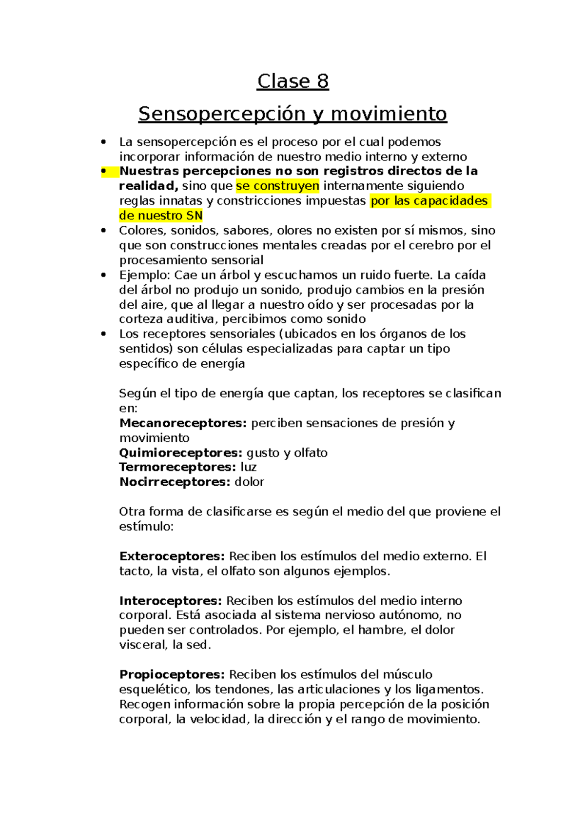 Clase 8 - Eeeeeeeeee - Clase 8 Sensopercepción Y Movimiento La ...