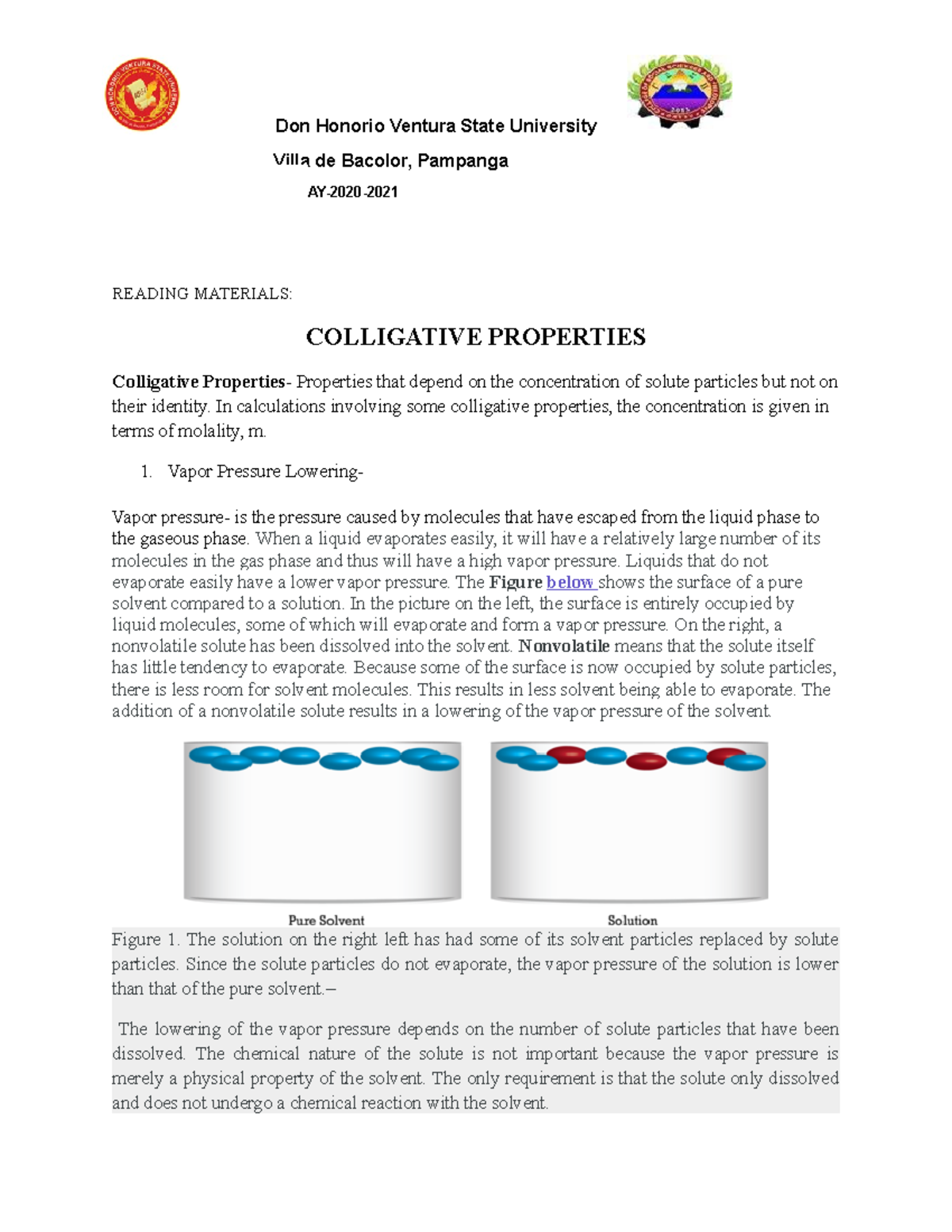 Chapter 9 Solution Colligative properties - Villa de Bacolor, Pampanga ...