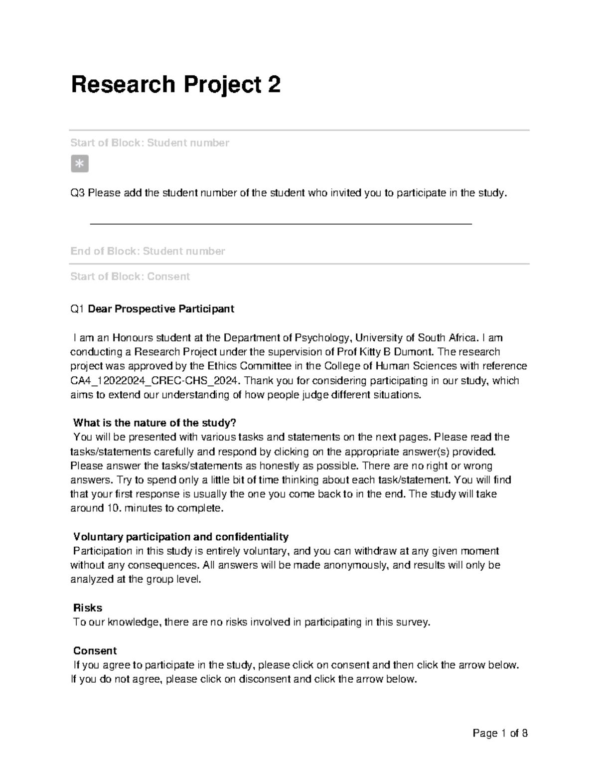 Questionnaire - read the documents for better understanding. - Research ...