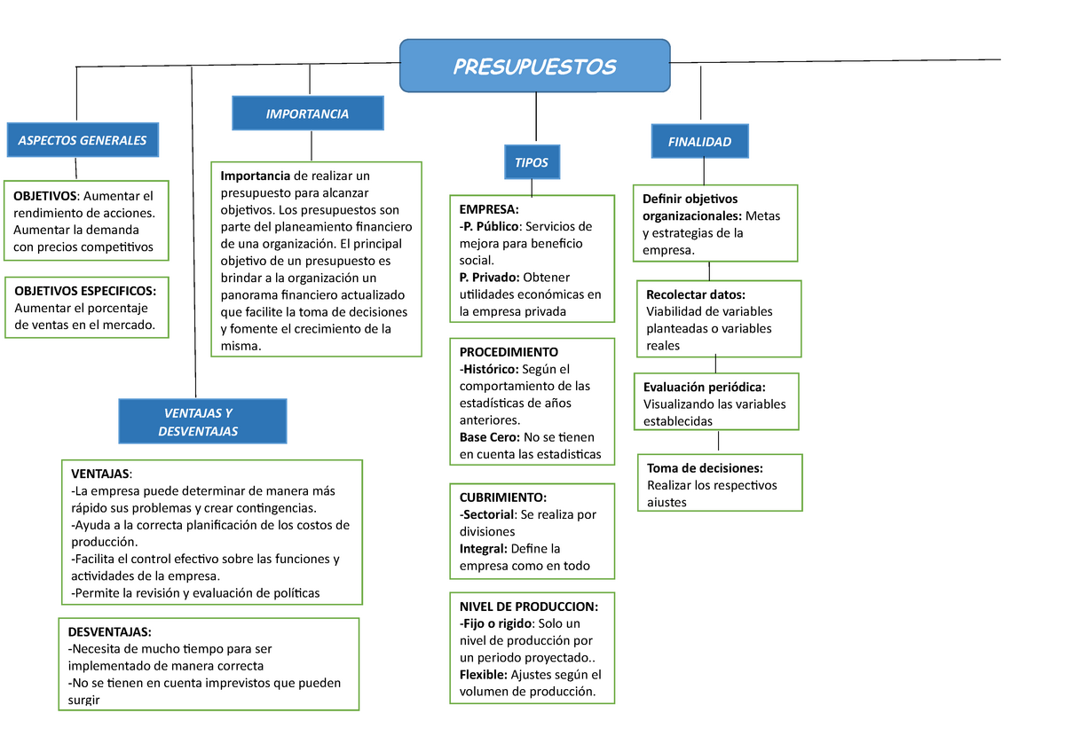 Mapa conceptual- Costos y presupuestos - Toma de decisiones: Realizar ...