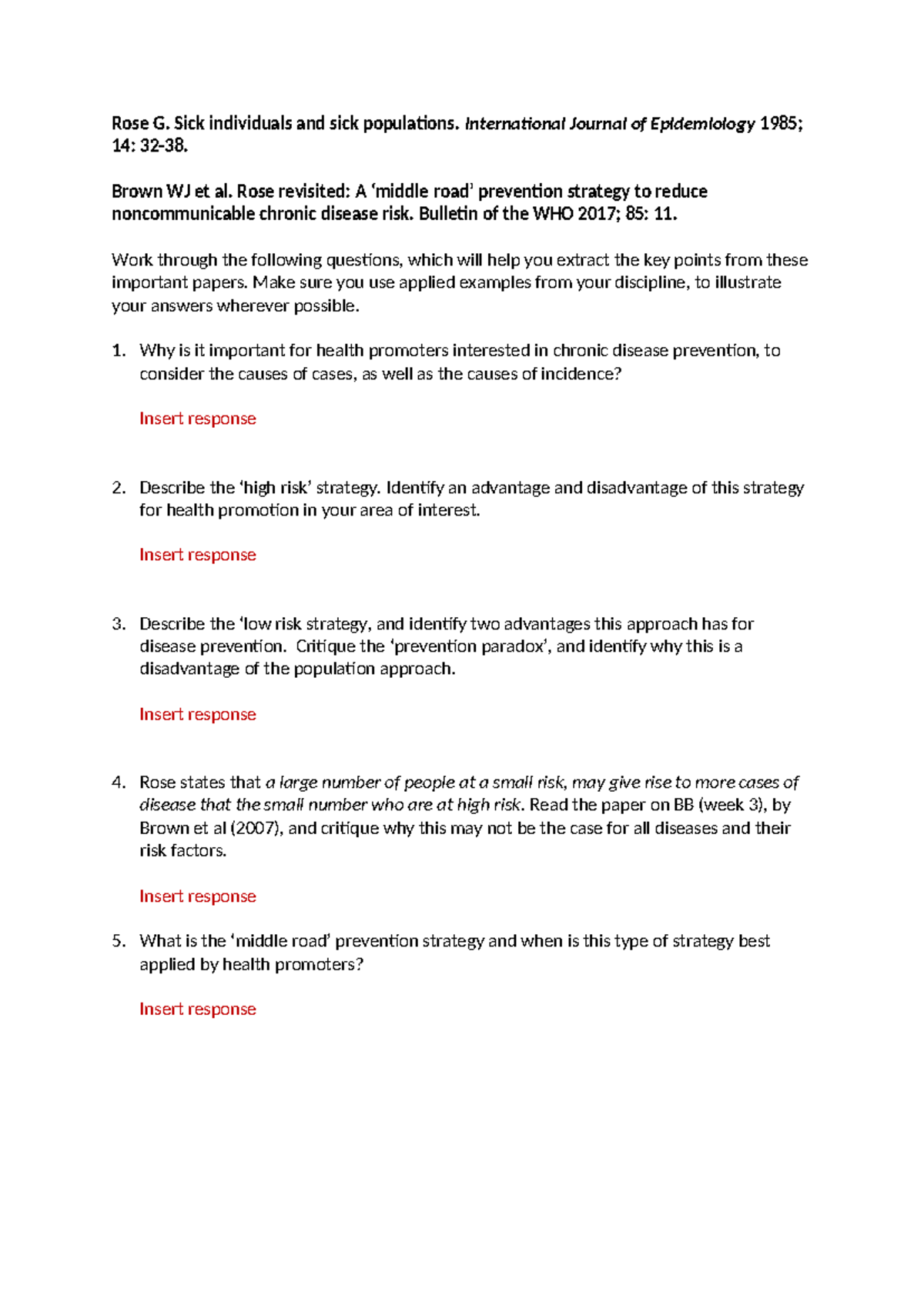 Task 2 - Rose Worksheet - Rose G. Sick individuals and sick populations ...