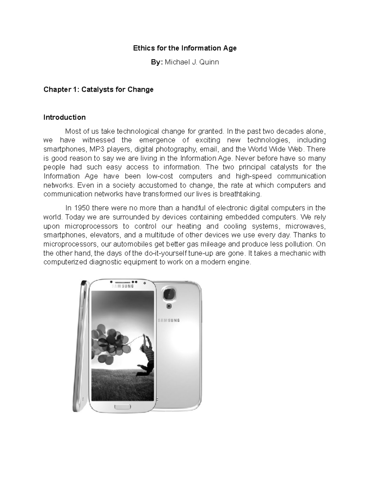 Catalysts for change introduction - Ethics for the Information Age By ...