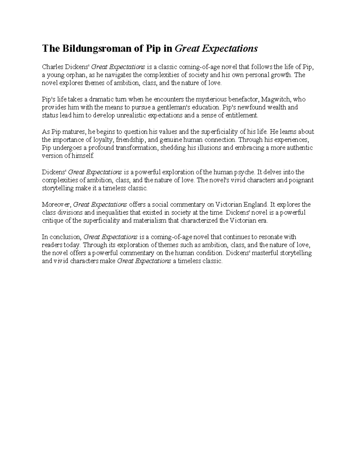 Literature 4 I worked hard in this assignment. The Bildungsroman of