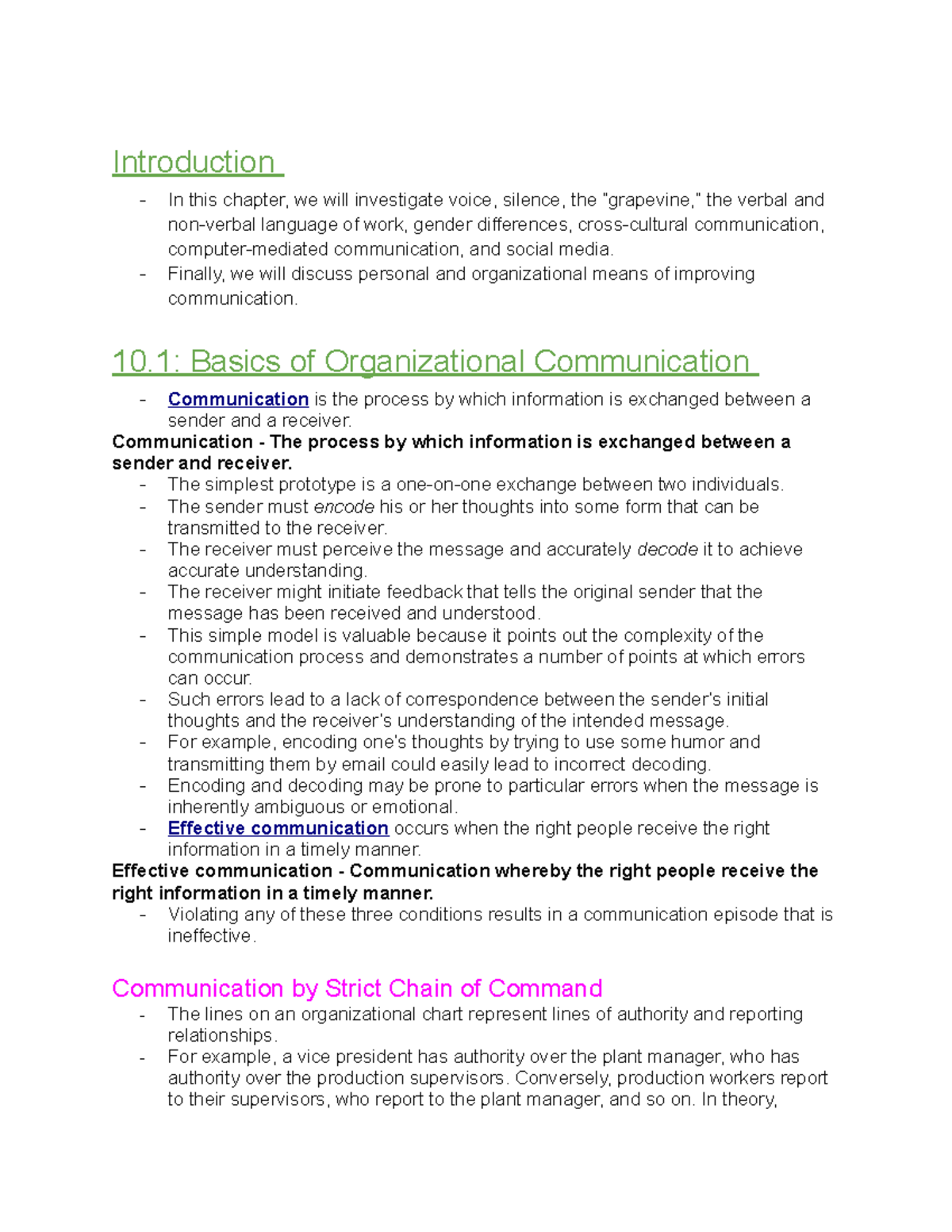 Chapter 10 Communication - Introduction In this chapter, we will ...