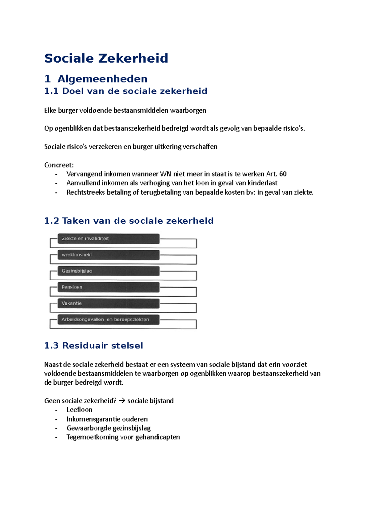 Samenvatting-sociale-zekerheid - Sociale Zekerheid 1 Algemeenheden 1 ...