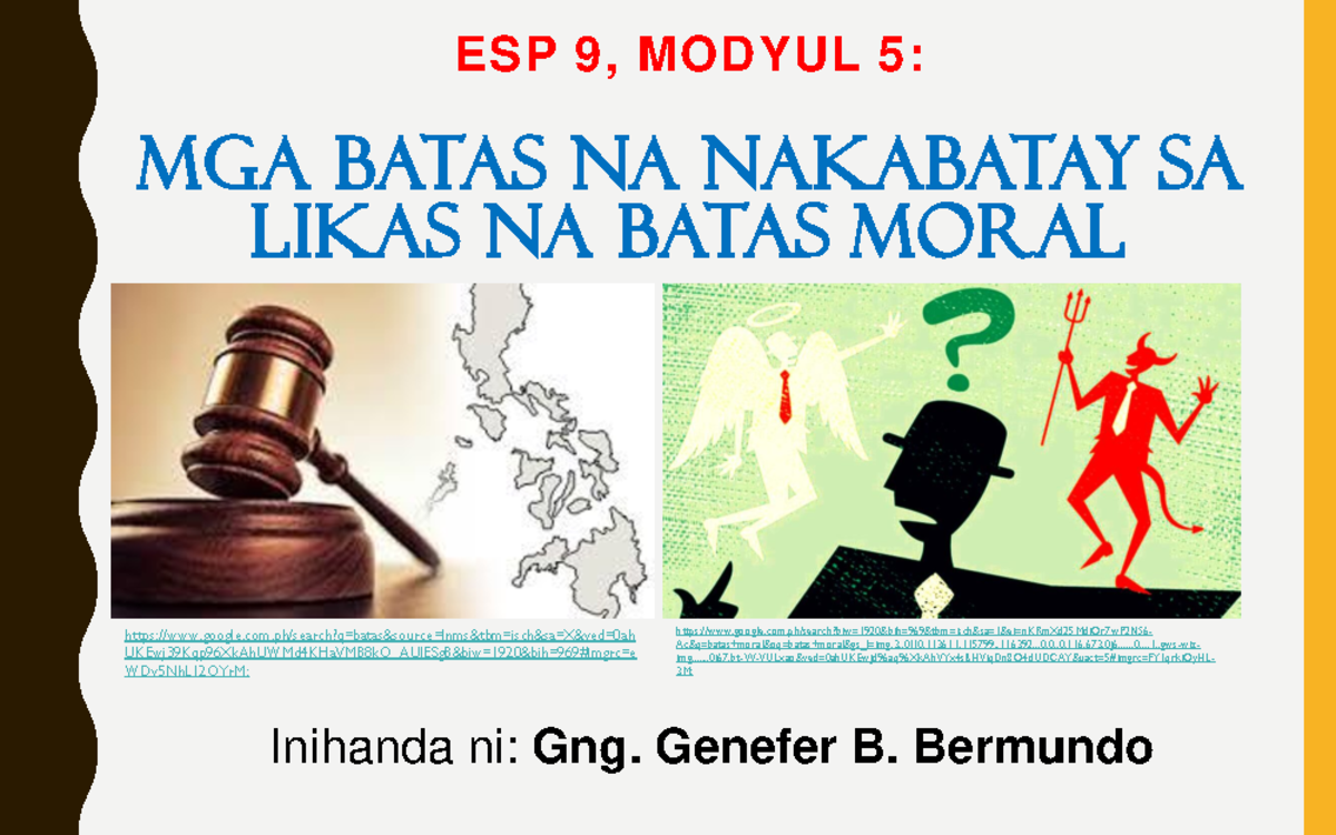 Esp9modyul 5190828165111 ESP 9, MODYUL 5 MGA BATAS NA NAKABATAY SA