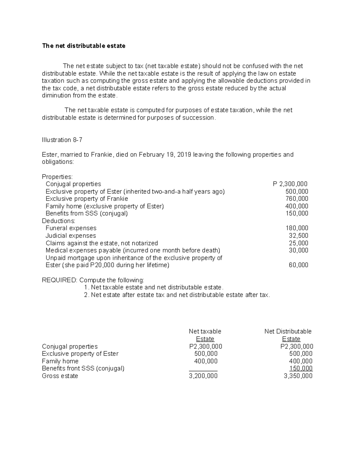 4srxdtuiguvoihvctdrseawe5srdtygu - The net distributable estate The net ...