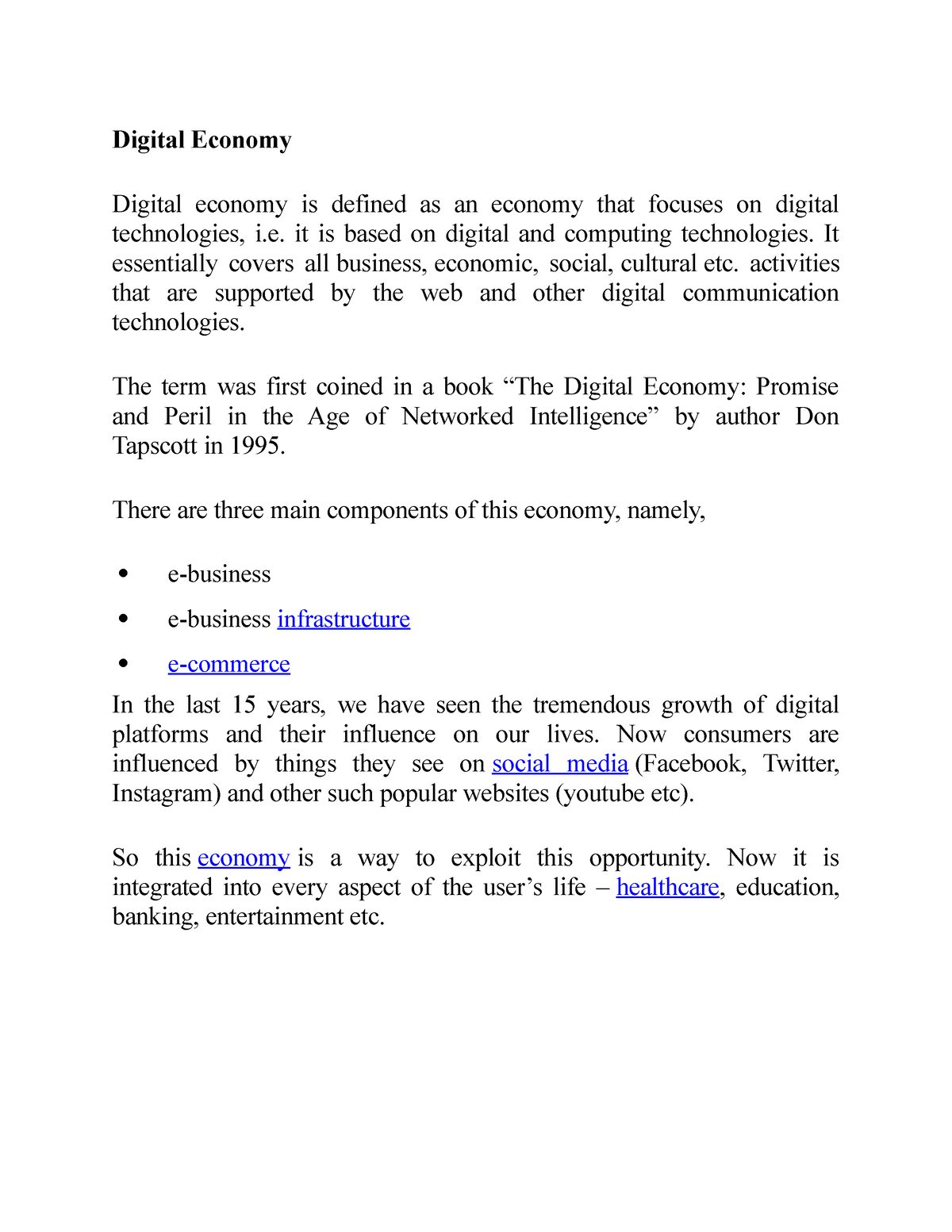 essay digital economy