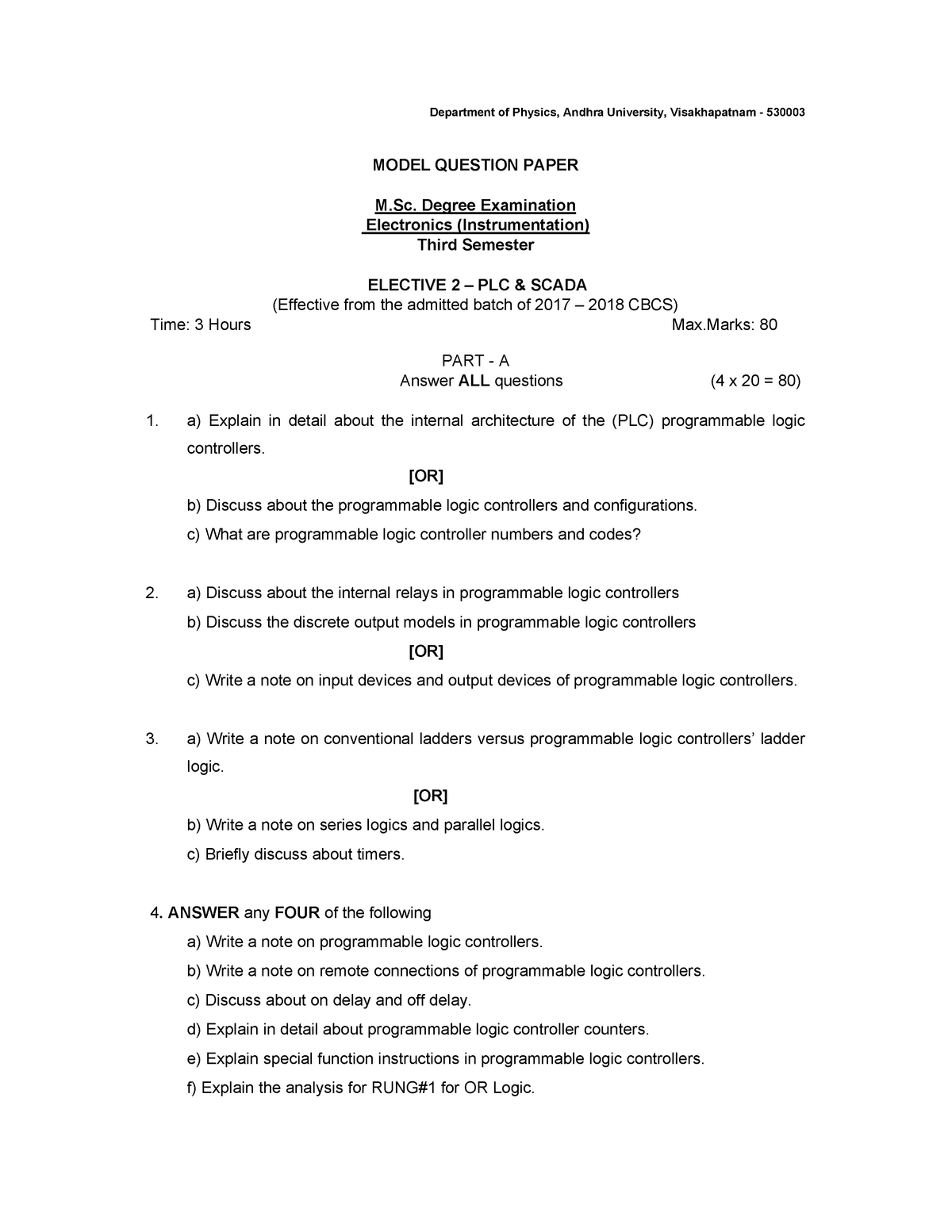 PLC Question Papers PDF Programmable Logic Controller, 57 OFF