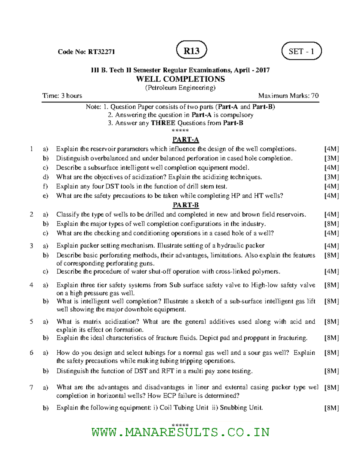 Qn1 Wellcompletion - Well Completion - III B. Tech II Semester Regular ...