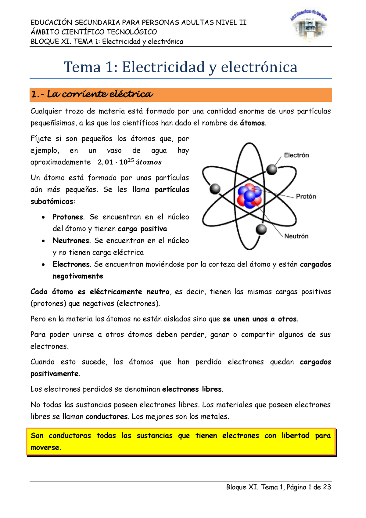 Tema 1-Electricidad Y Electr Nica - ÁMBITO CIENTÍFICO TECNOLÓGICO ...