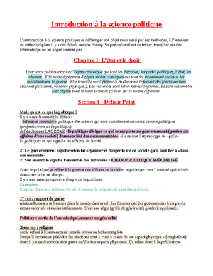 Sciences politiques - Cours de Science Politique de L1 droit - Sciences ...