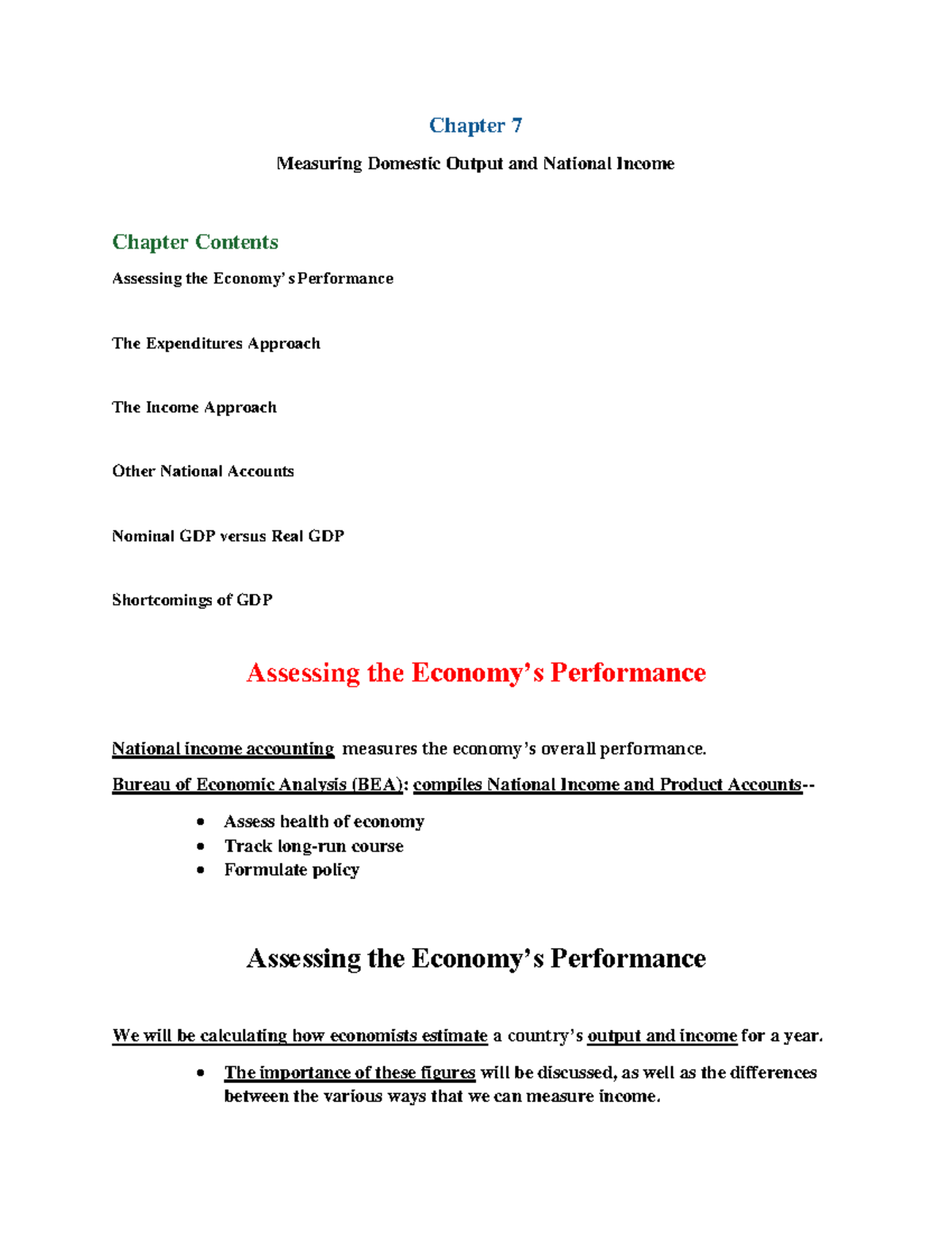 Eco Chapter 7 - Measuring Domestic Output And National Income - Chapter ...