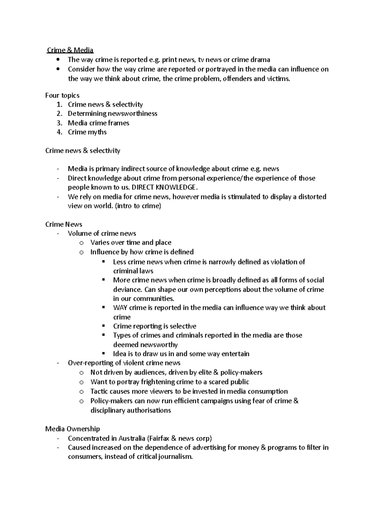 Module 2 notes - 8 media elements. media use - Crime & Media - Studocu